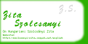 zita szolcsanyi business card